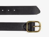 Center Bar Belt, Ebony Waxed Flesh